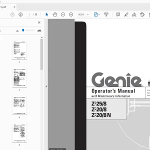 Genie Z-25/8 Z-20/8 Z-20/8N Operator’s Manual 41313 - PDF