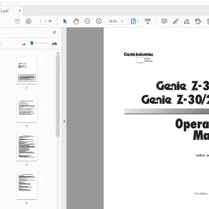 Genie Z-30/20 Z-30/20HD Operator's Manual 19052 - PDF DOWNLOAD