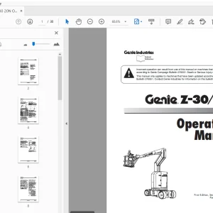 Genie Z-30/20N Operator's Manual 35531- PDF DOWNLOAD