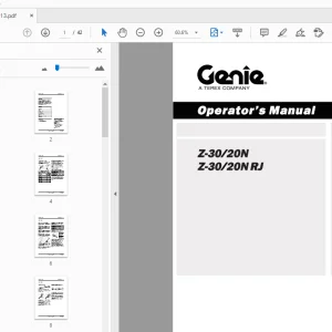Genie Z-30/20N Z-30/20N RJ Operator's Manual 1258813 - PDF