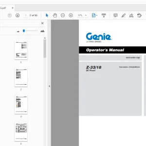 Genie Z-33/18 DC Power Operator's Manual 1257145 - PDF DOWNLOAD