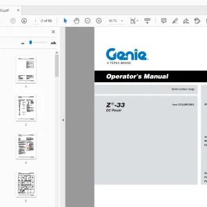 Genie Z-33 DC Power Operator's Manual 1287493GT - PDF DOWNLOAD
