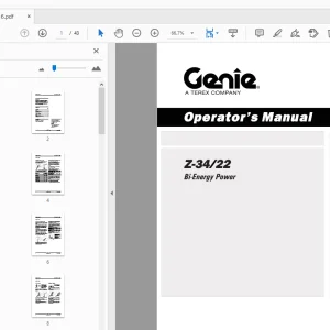 Genie Z-34/22 Bi-Energy Power Operator's Manual 1258816 - PDF