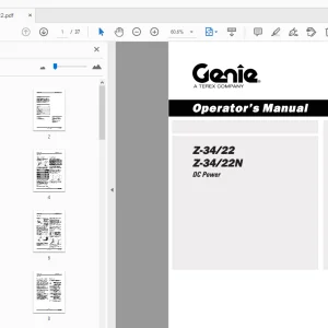 Genie Z-34/22 Z-34/22N DC Power Operator 's Manual 227522 - PDF
