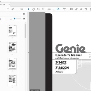 Genie Z-34/22 Z-34/22N DC Power Operator's Manual - PDF