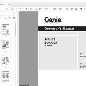 Genie Z-34/22 Z-34/22N DC Power Operator's Manual 133547 - PDF