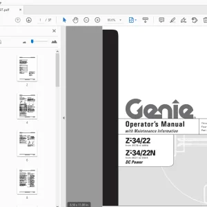 Genie Z-34/22 Z-34/22N DC Power Operator's Manual 82597 - PDF