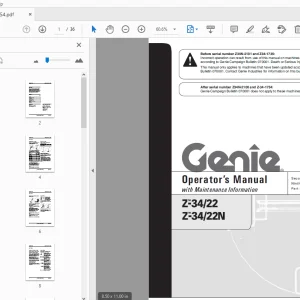 Genie Z-34/22 Z-34/22N Operator’s Manual 43654 - PDF
