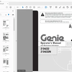 Genie Z-34/22 Z-34/22N Operator's Manual 43654 - PDF