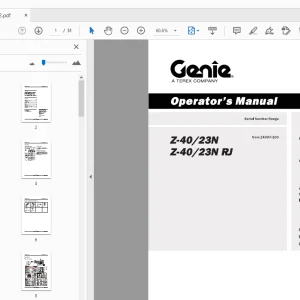 Genie Z-40/23N Z-40/23N RJ Operator's Manual 114052 - PDF DOWNLOAD