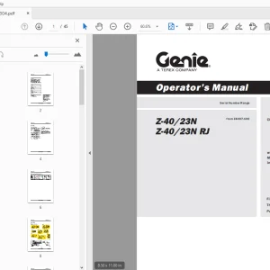 Genie Z-40/23N & Z-40/23N RJ Operation Manual 114304 PDF
