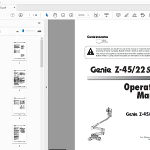 Genie Z-45/22 Series Operation Manual 41960 PDF Download