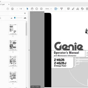 Genie Z-45/25 Z-45/25J Bi-Energy Power Operator's Manual 110017 - PDF