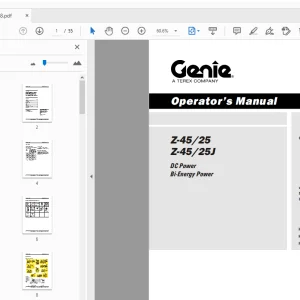 Genie Z-45/25 Z-45/25J DC Power Bi-Energy Power Operator's Manual - PDF