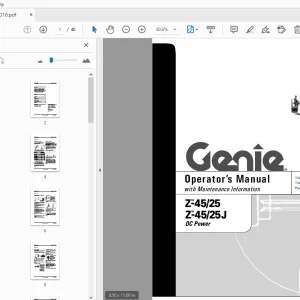 Genie Z-45/25 Z-45/25J DC Power Operator's Manual 110016 - PDF