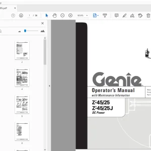 Genie Z-45/25 Z-45/25J DC Power Operator's Manual 82595 - PDF