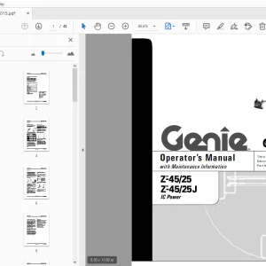 Genie Z-45/25 Z-45/25J IC Power Operator's Manual 110015 - PDF