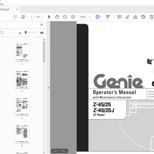 Genie Z-45/25 Z-45/25J IC Power Operator’s Manual 82600 - PDF