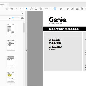Genie Z-45/25 Z-45/25J Z-51/30J IC Power Operator's Manual - PDF