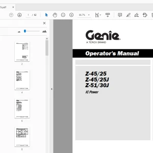 Genie Z-45/25 Z-45/25J Z-51/30J IC Power Operator's Manual - PDF