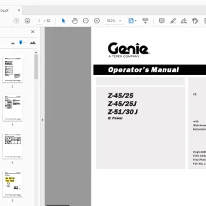 Genie Z-45/25 Z-45/25J Z-51/30J IC Power Operator's Manual - PDF