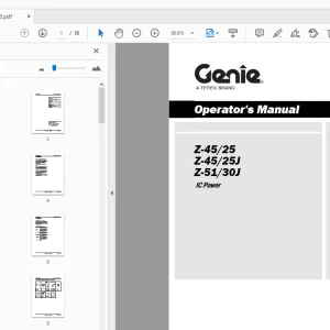 Genie Z-45/25 Z-45/25J Z-51/30J IC Power Operator's Manual - PDF
