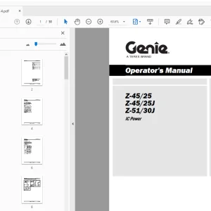 Genie Z-45/25 Z-45/25J Z-51/30J IC Power Operator's Manual 219414 - PDF