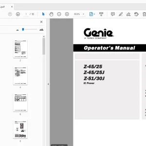 Genie Z-45/25 Z-45/25J Z-51/30J IC Power Operator's Manual - PDF