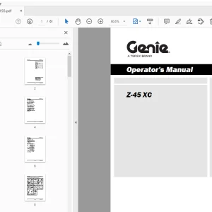Genie Z-45 XC Operation Manual 1268193 PDF Download