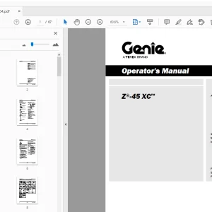 Genie Z-45 XC Operator's Manual 1290304GT - PDF DOWNLOAD