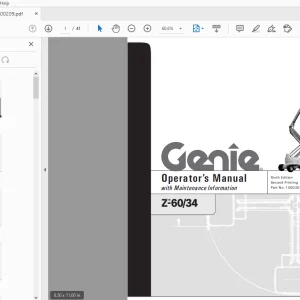 Genie Z-60/34 Operator's Manual 1000209 - PDF DOWNLOAD