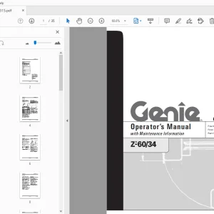 Genie Z-60/34 Operator's Manual 82315 - PDF DOWNLOAD