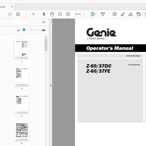 Genie Z-60/37DC Z-60/37FE Operator's Manual 1270490 - PDF DOWNLOAD