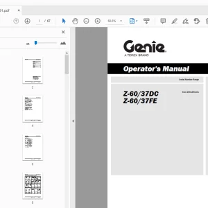 Genie Z-60/37DC Z-60/37FE Operator's Manual 1270491 - PDF