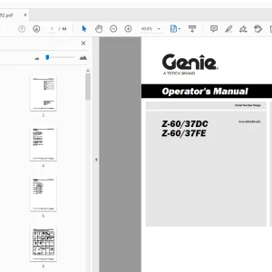 Genie Z-60/37DC Z-60/37FE Operator's Manual 1270492 - PDF DOWNLOAD