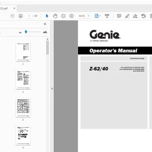 Genie Z-62/40 Operator's Manual 1257652 - PDF DOWNLOAD