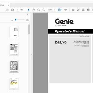 Genie Z-62/40 Operator's Manual 1257653 - PDF DOWNLOAD