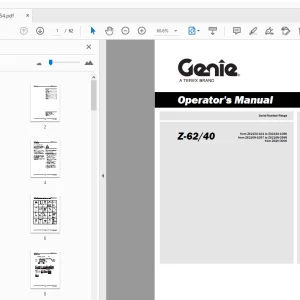 Genie Z-62/40 Operator's Manual 1257654 - PDF DOWNLOAD