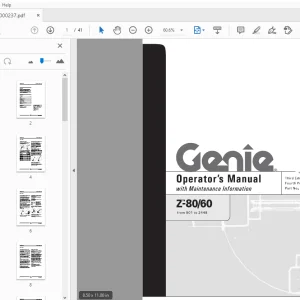 Genie Z-80/60 Operator's Manual 1000237 - PDF