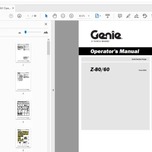 Genie Z-80/60 Operator's Manual 1258948 - PDF DOWNLOAD