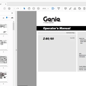Genie Z-80/60 Operator's Manual 133093 - PDF DOWNLOAD