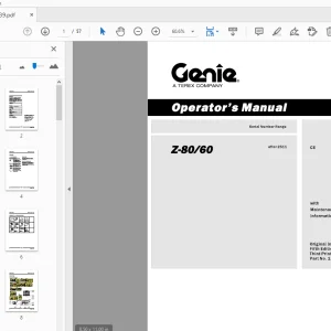 Genie Z-80/60 Operator's Manual 133539 - PDF DOWNLOAD