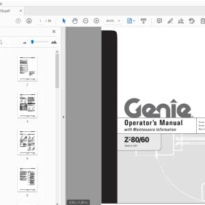 Genie Z-80/60 Operator's Manual 82258 - PDF DOWNLOAD