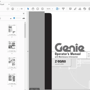 Genie Z-80/60 Operator's Manual 82578 - PDF DOWNLOAD