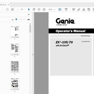 Genie ZX-135/70 with Jib-Extend Operator's Manual 1272822 - PDF