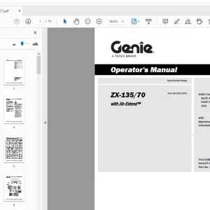 Genie ZX-135/70 with Jib-Extend Operator's Manual - PDF