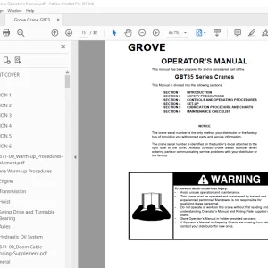 Grove Crane GBT35 Series Operator's Manual - PDF DOWNLOAD
