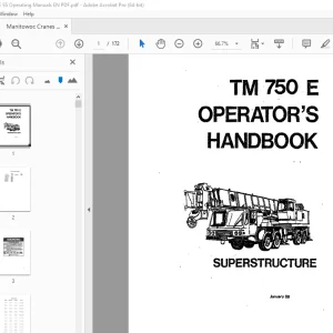 Grove Crane TM 750 E Superstructure Operator's Manual - PDF DOWNLOAD