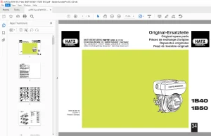 Hatz Diesel 1B40 1B50 Parts Manual - PDF DOWNLOAD