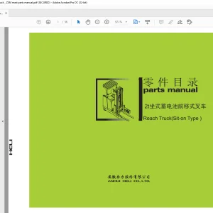 Heli 2 系列 2t坐式蓄电池前移式叉车 零件手册- PDF DOWNLOAD (Chinese)